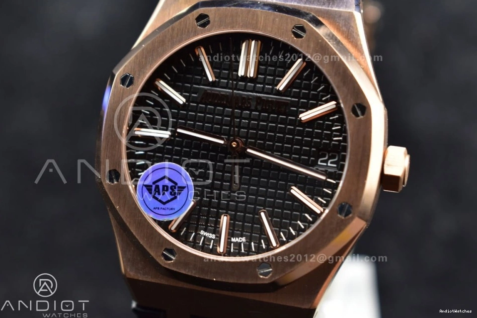 Super Black Leather 1042 41mm Strap APSF Edition SA3120 RG Royal Textured Black on Clone Best Oak Dial V 1:1 15400 WaterResistant 0902